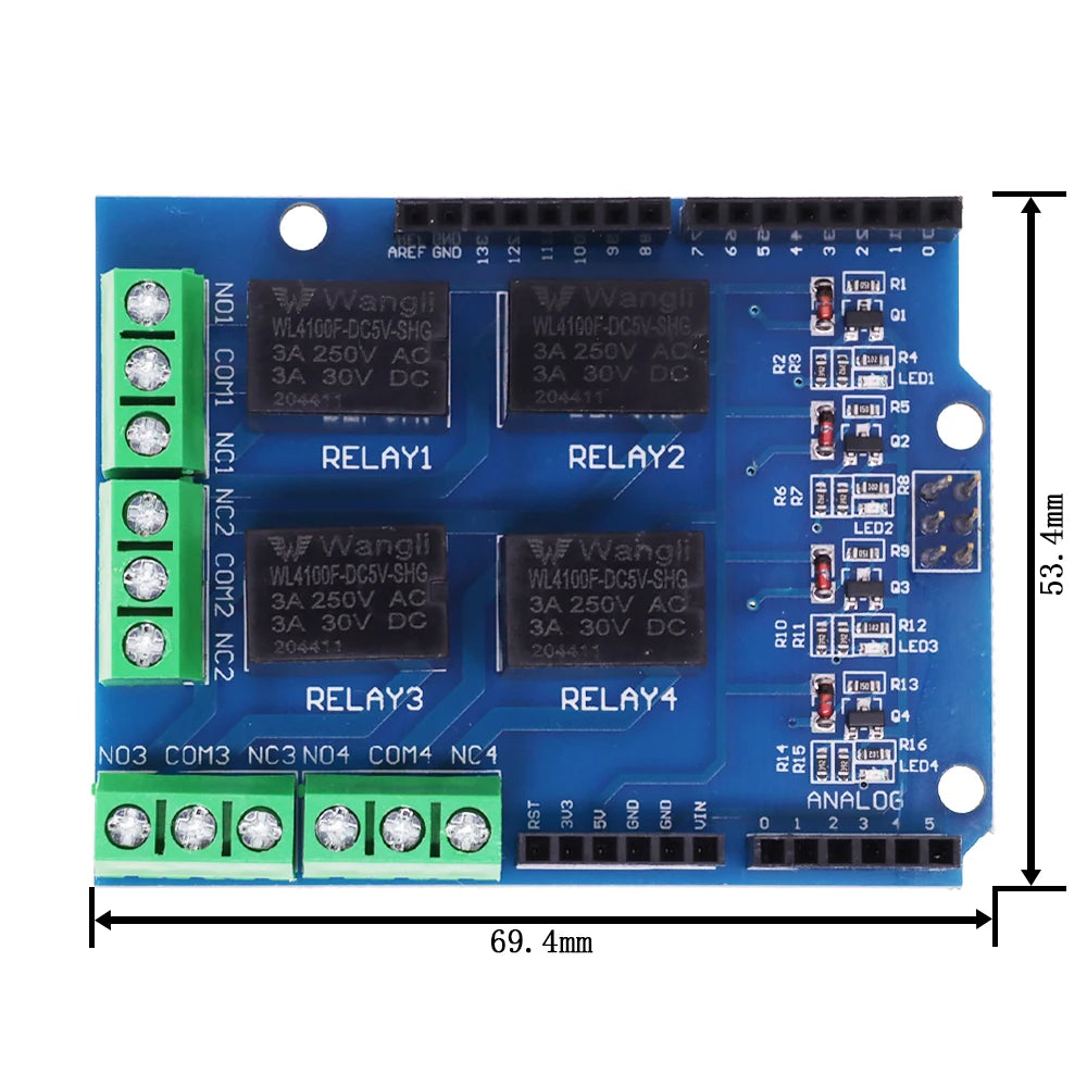 5V 4-Channel Relay Shield Module for Arduino UNO R3