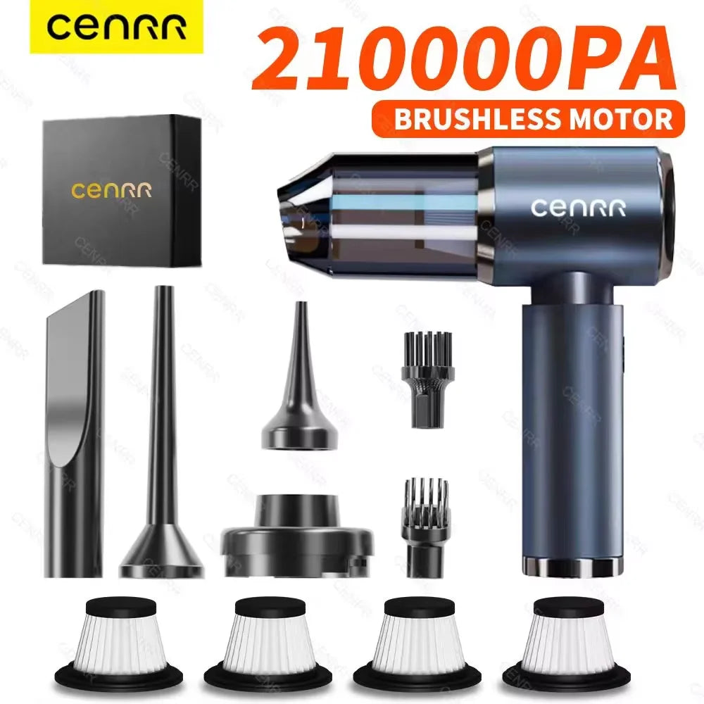 CENRR 210000PA Mini Car Vacuum Cleaner Wireless Powerful Vacuum Car Cleaner Handheld Portable Vacuum Cleaner Cleaning Machine 