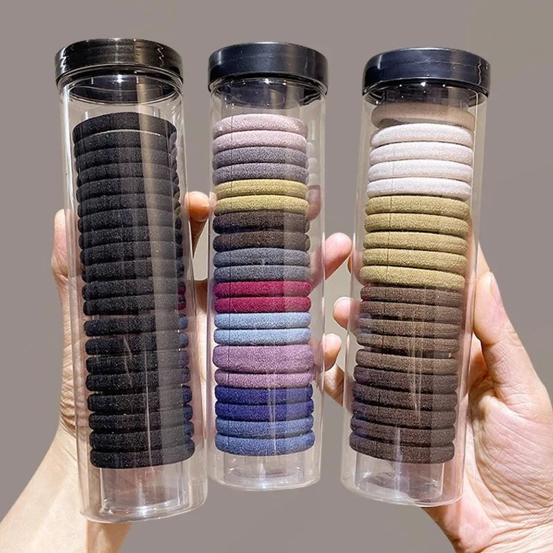 20pcs/can High Elastic Hair Ring French Style Bands Tie Thickened Hair Rope Basic Simple Head Rope For Women Girls Iddal Choice 