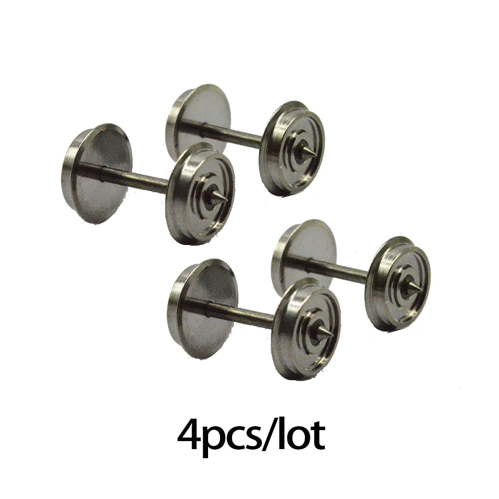 HO 1:87 Metal Model Railway Wheel Assemblies, Four Pieces