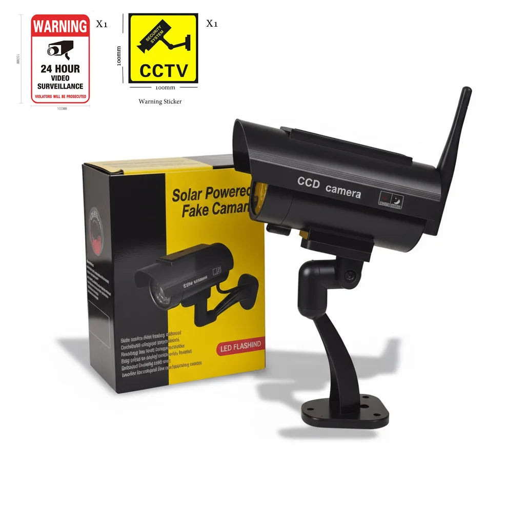 Solar Dummy Camera with Flashing Red LED