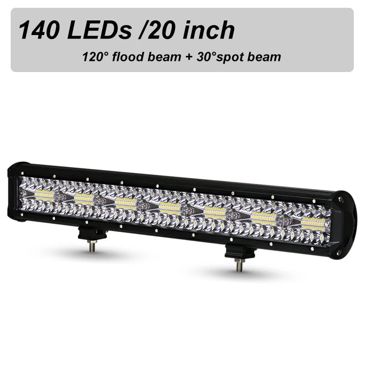 LED Bar Work Light 12V 24V Spot Flood for Offroad Vehicles