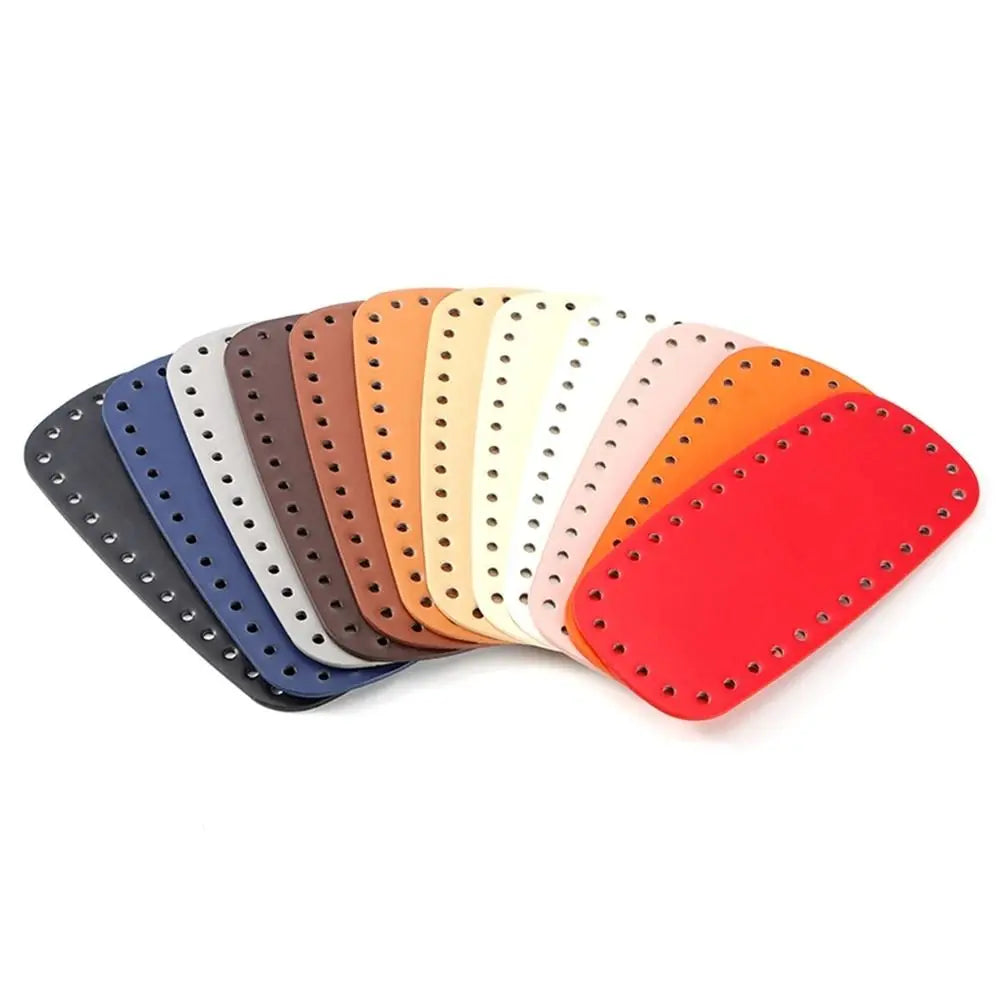 Base de bolsa de croche em couro PU oval, 20 × 9 cm