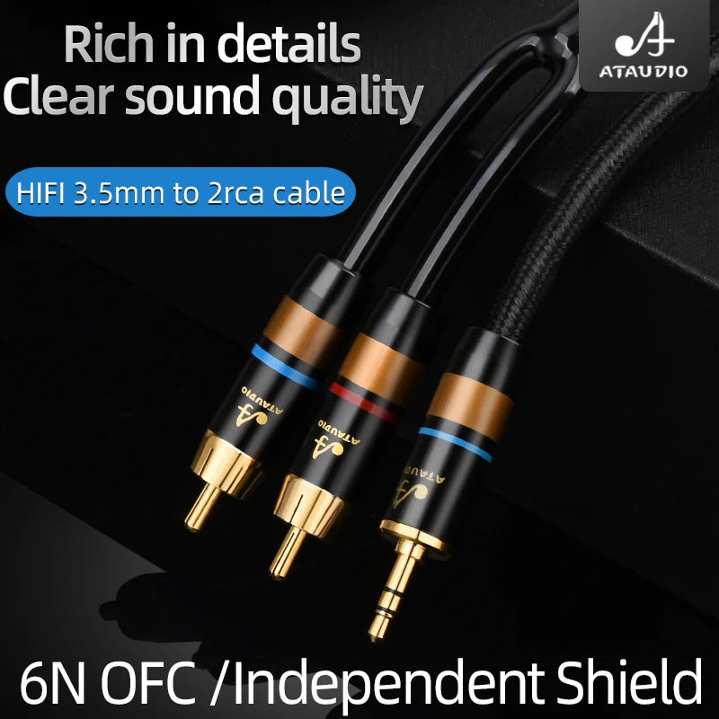 3.5 mm Stereo to Dual RCA Audio Lead