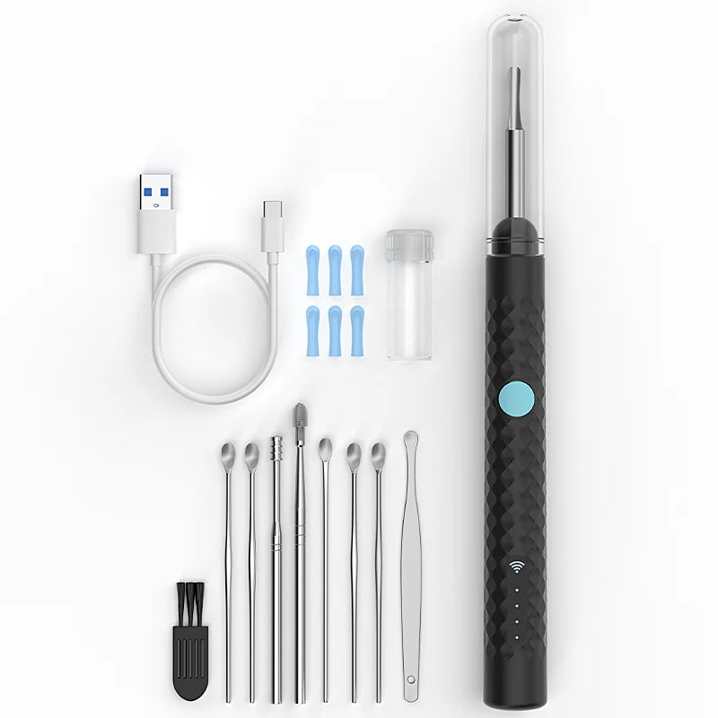 Wireless Visual Otoscope 4.2mm 1080P WiFi Ear Scope with Cleaning Tools