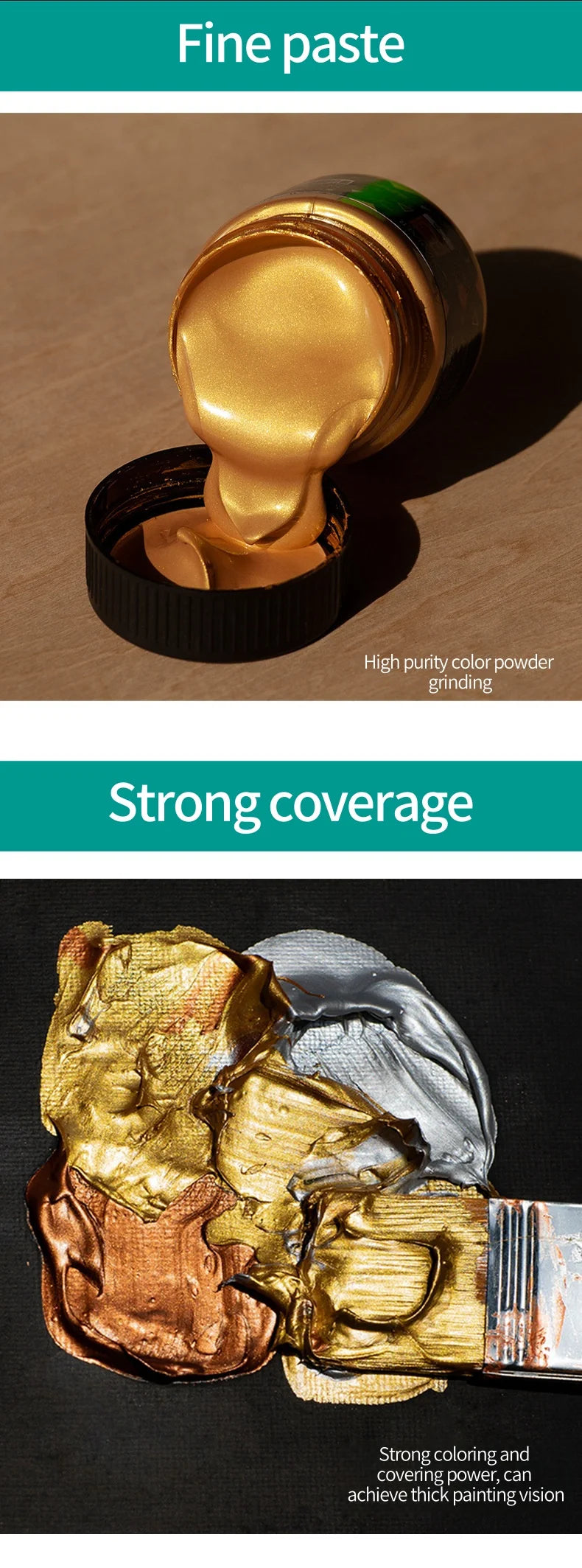 Set di pigmenti acrilici metallizzati perlescenti