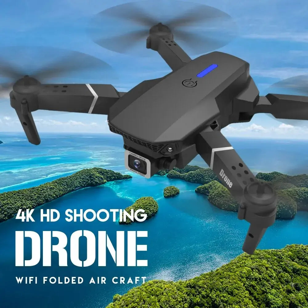 Height Hold Gift Toy 2024 E88Pro RC Drone 4K 1080P Wide Angle HD Camera Foldable Helicopter WIFI FPV 