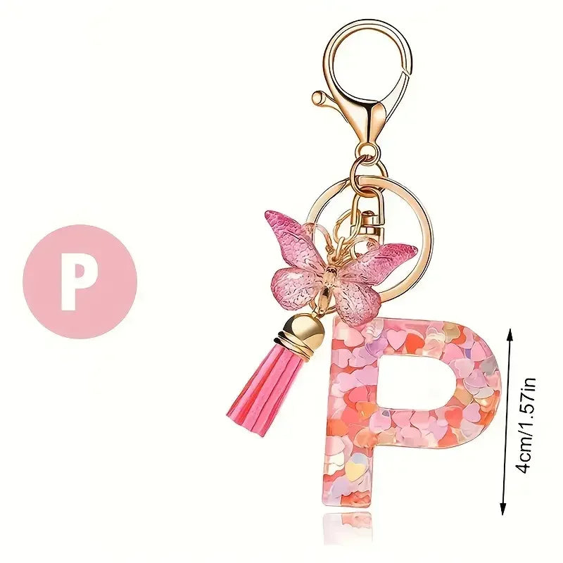 Fashion DIY Κεφαλίδες A-Z Letters keychain Μεταλλικός Φαρέτρα Pendant Key Chain Γυναίκες Κλειδί Αυτοκινήτου Αλυσίδα Απλό Γράμμα Όνομα Κλειδί Δώρο Κοσμήματα