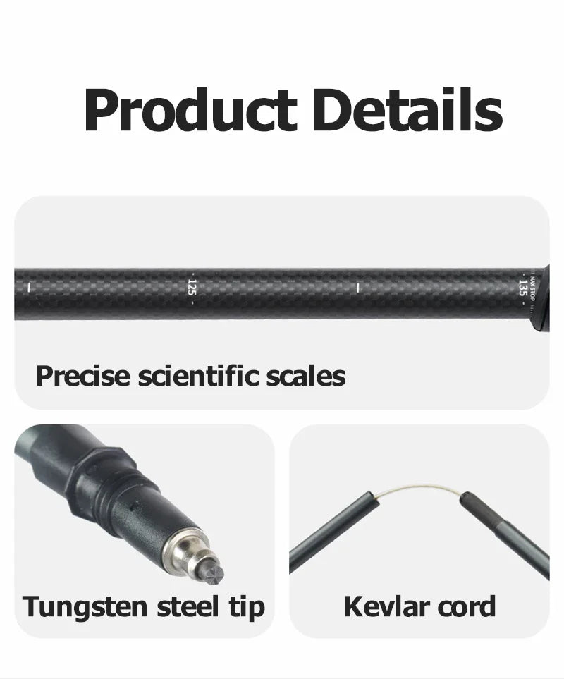 Carbon Fiber Trekking Poles Adjustable 103–135cm Ultralight Hiking Sticks