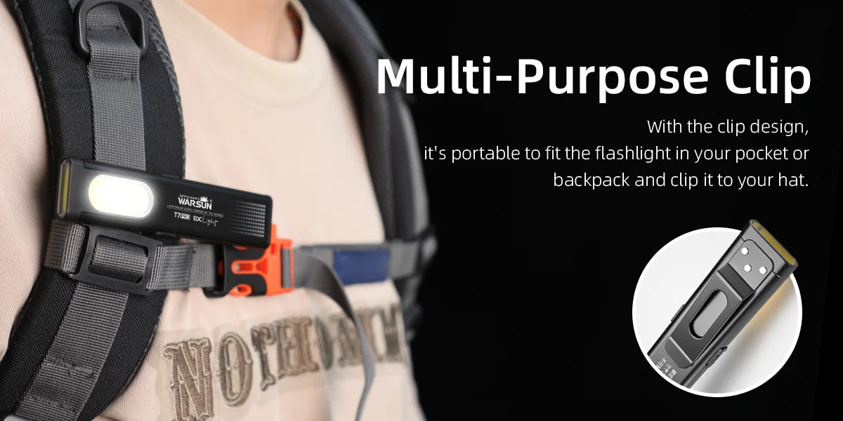 Warsun LED Keychain Flashlight USB-C Rechargeable 600Lm Portable Mini Torch Light Pocket Lantern Flood Work Light With Magnet 