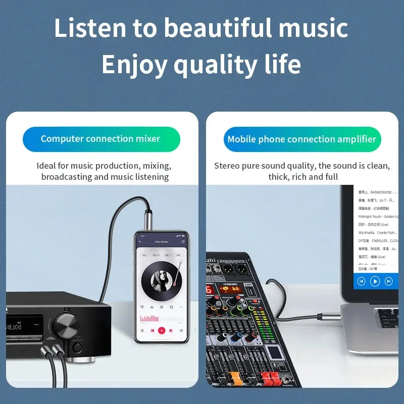 3.5 mm to Dual 6.35 mm Audio Breakout Cable