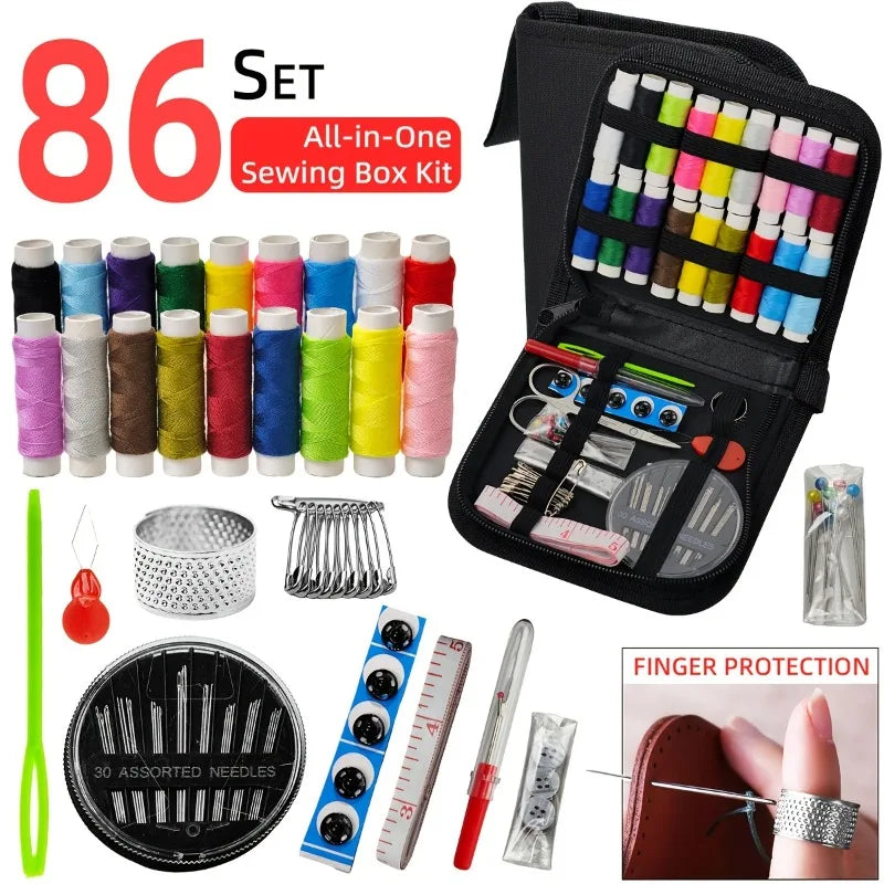 86-Piece Sewing Repair Kit in Black Case