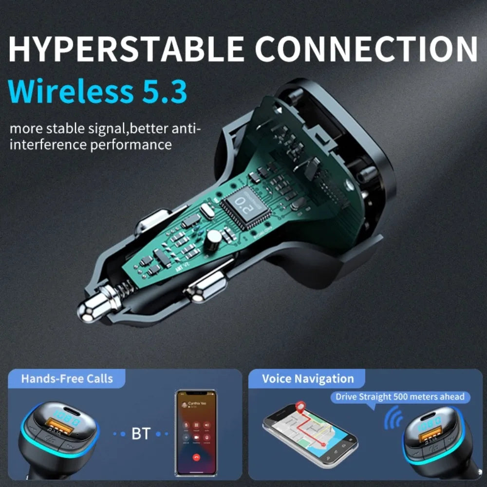 Πομπός FM Bluetooth C33 με διπλή θύρα USB