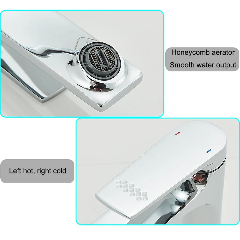 Gun Grey Modern Bathroom Sink Faucet Single Handle Deck Mounted Wash Basin Water Tap Hot And Cold Mixer 