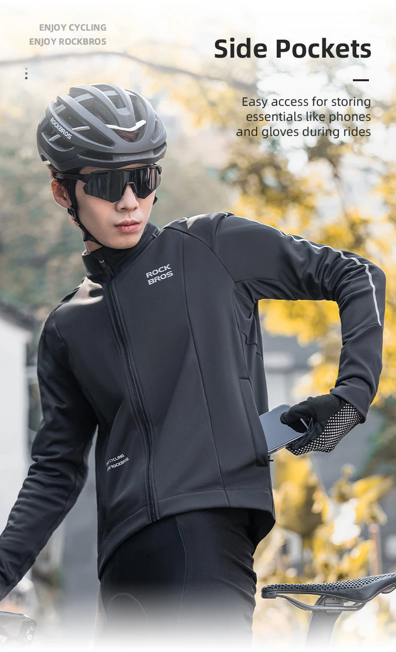 Women’s Winter Cycling Jacket with Fleece Lining and Windproof Design