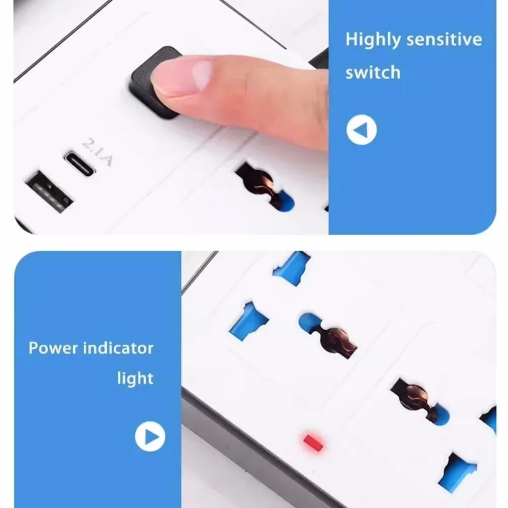 Extensão elétrica com USB e USB-C