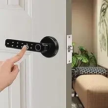 4-in-1 Electronic Fingerprint Door Lock with Password, IC Card and Key