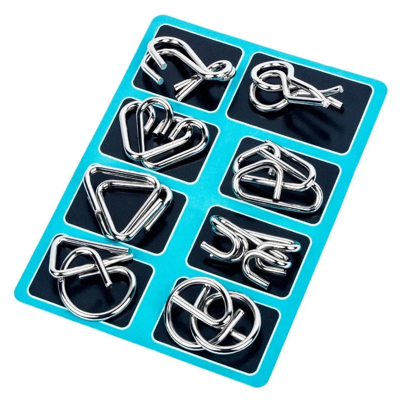 Eight-Piece Metal Wire Puzzle Set