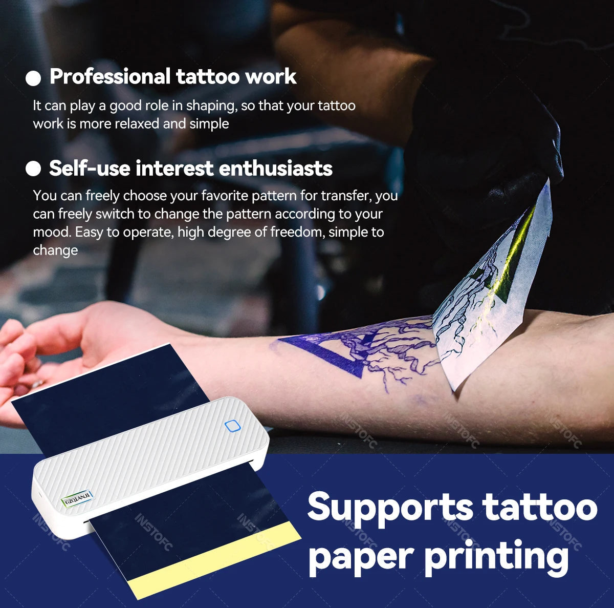 Portable A4 Thermal Printer Bluetooth Photos PDF Document Printing Machine Folded Rolls Paper For Office Work Home School Travel 