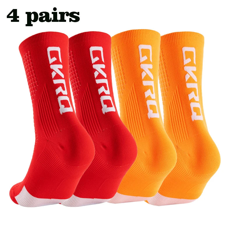 Meias de ciclismo GKRQ, conjunto de 4 pares, tamanhos M ou L