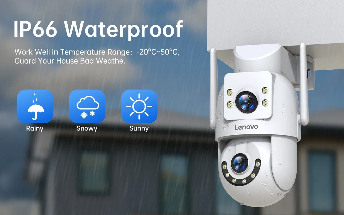6MP HD Outdoor Security Camera with Dual Lens, AI Tracking, PTZ, Color Night Vision