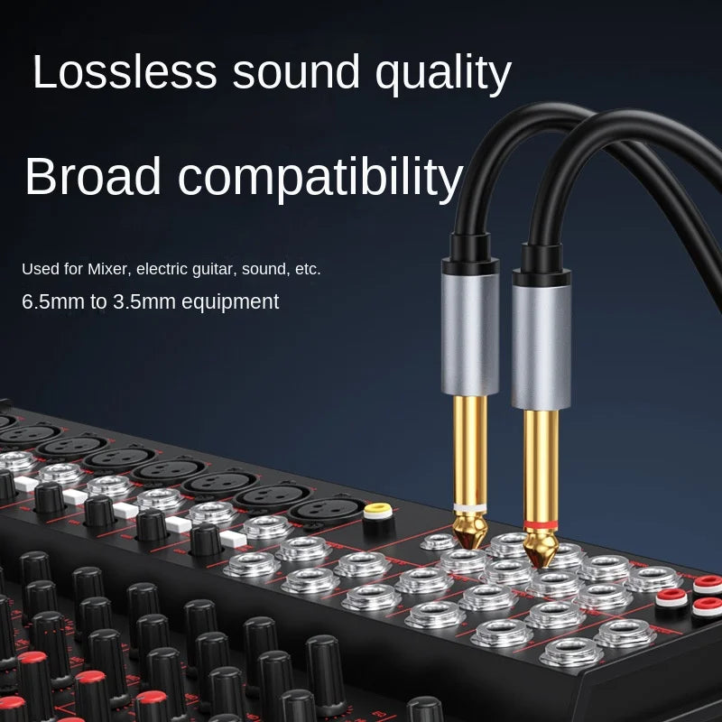 Dual 6.35mm Audio Cable, 3.5mm/USB-C Source Options