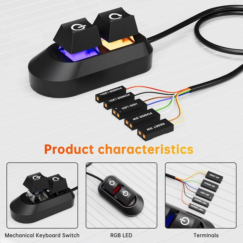 Interrupteur d’alimentation externe pour PC avec câble de 2m