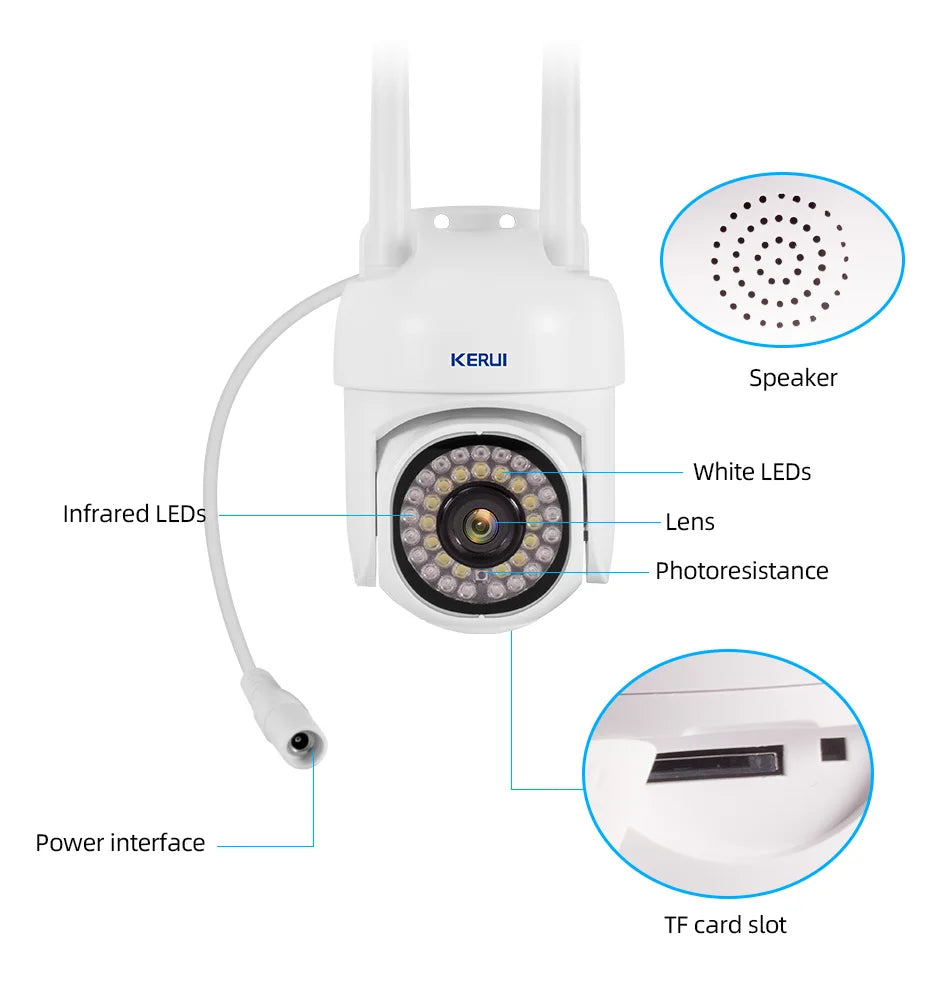 KERUI 5MP WiFi Outdoor Security Camera with Auto Tracking
