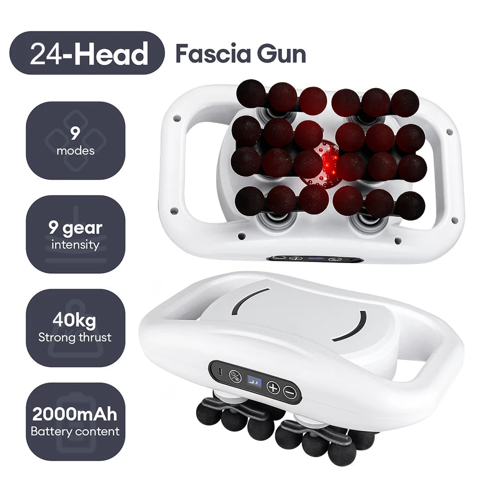 22-Head Fascia Gun High-Frequency Vibration Body Massage Gun Back and Waist Massager Neck Shoulder Massager Muscle masajeador 