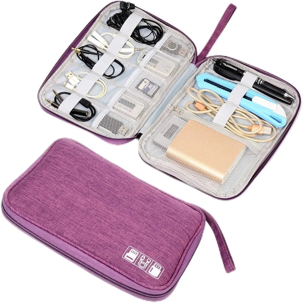 Slim Nylon Electronics Organiser with Elastic Loops