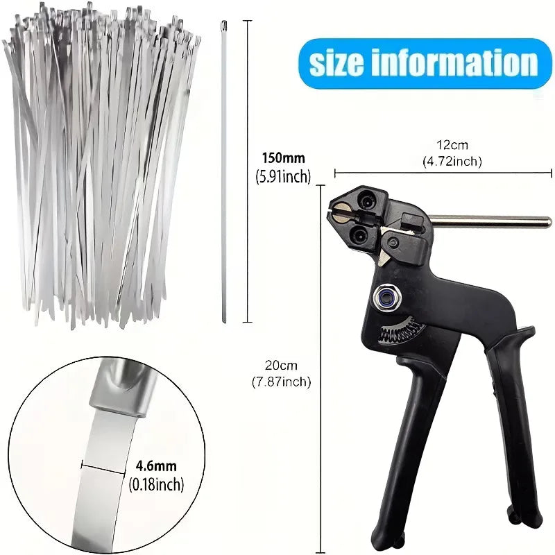 Stainless-Steel Cable Tie Tensioning and Cutting Tool