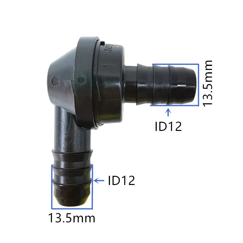 ID12 coude à 90 degrés, valve unidirectionnelle, clapet anti-retour, valve antiretour, valve de contrôle de pompe à vide de haute qualité, 1 pièce