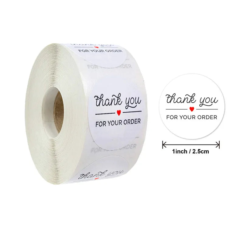 500pcs Round Kraft Thank You Stickers for Gifts and Packaging