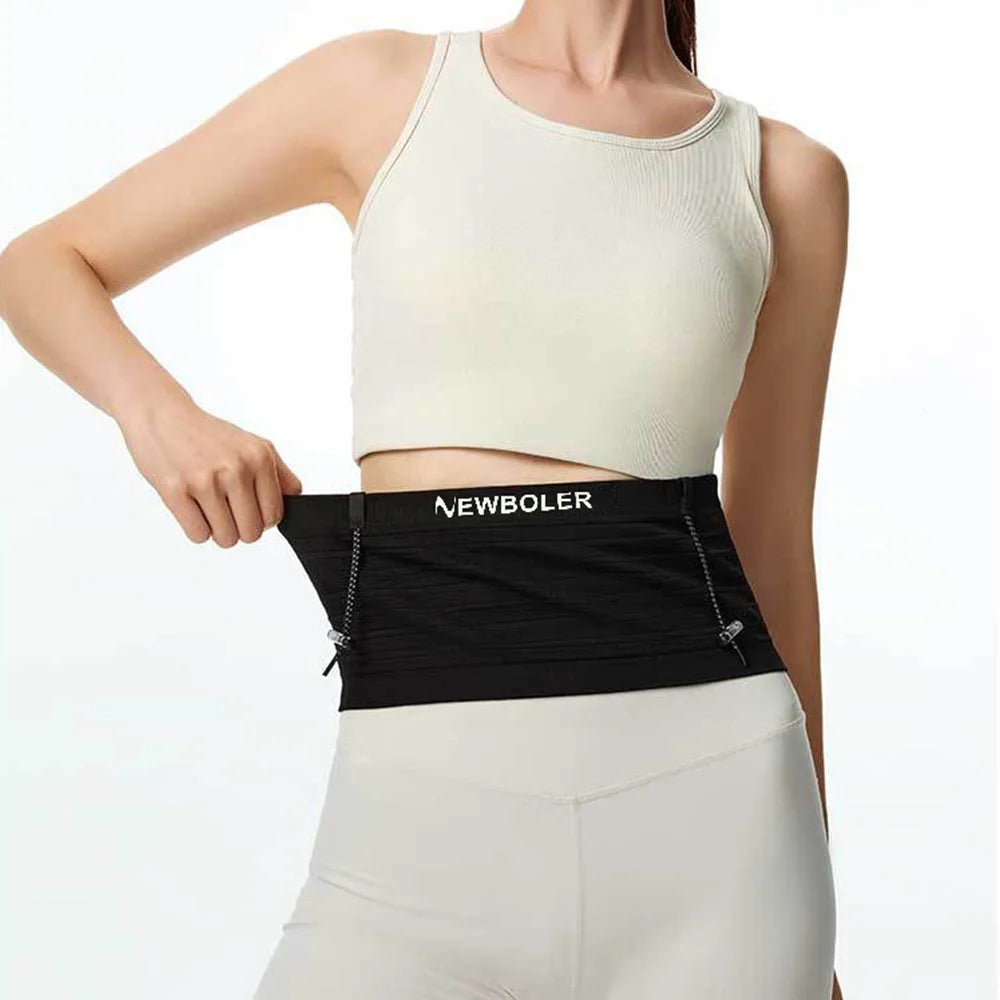 NEWBOLER Elastic Sports Waist Bag Pack Running Race Number Belt Triathlon Marathon Race Cycling Mountaineering Phone Waist Bag 