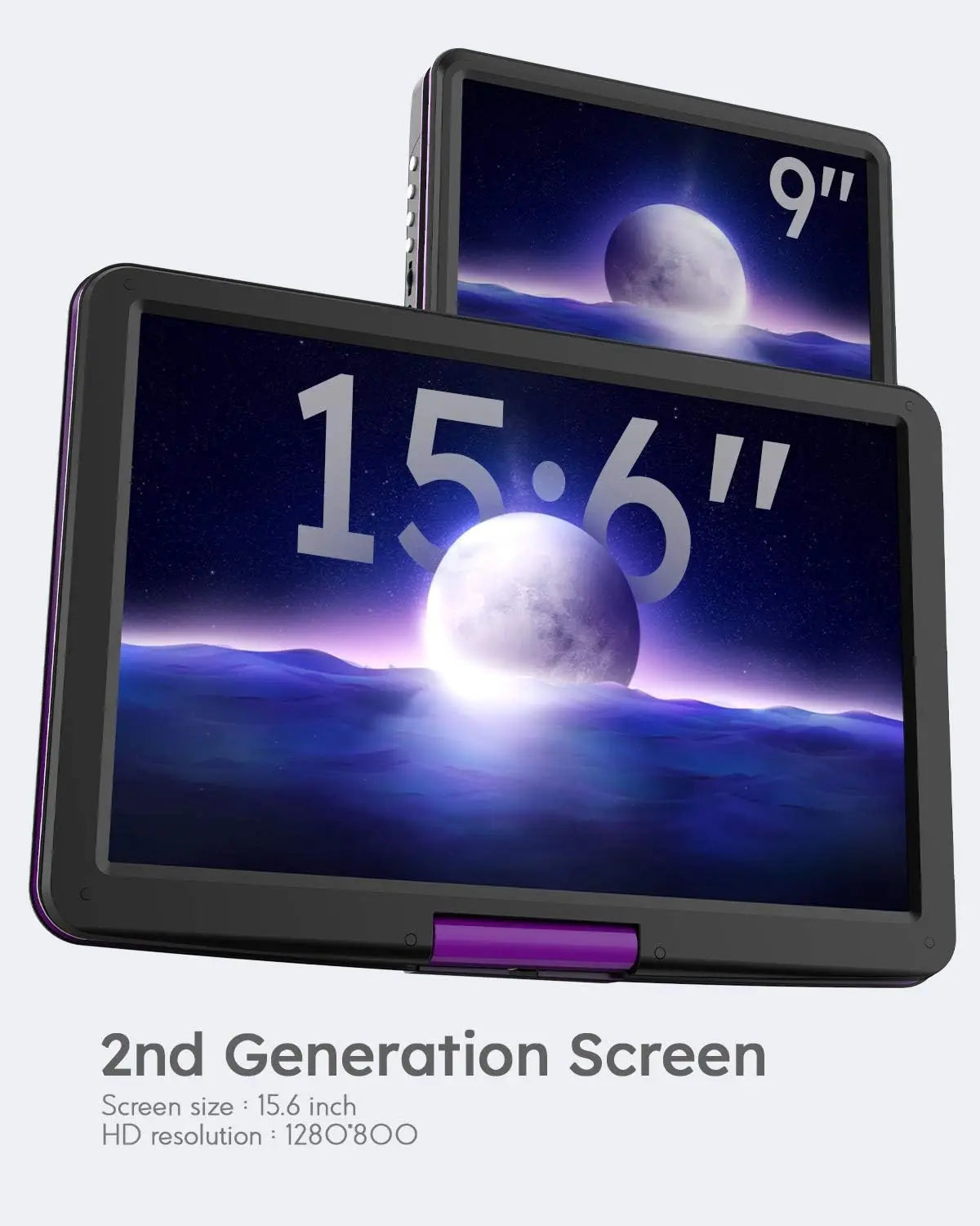 BOIFUN Portable DVD Player with 15.6" Swivel Screen