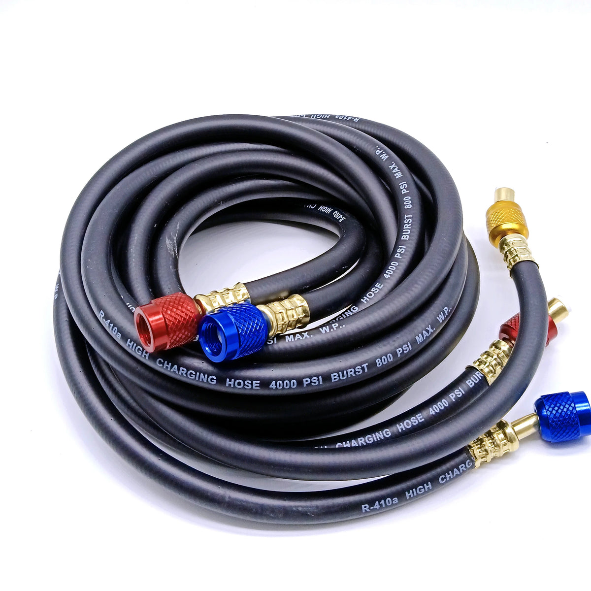 3PCS R410 Refrigerant AC Charging Hose 800-4000 PSI Working Pressure Fit HVAC Air Condition R134a R32 Refrigerant Manifold Gauge