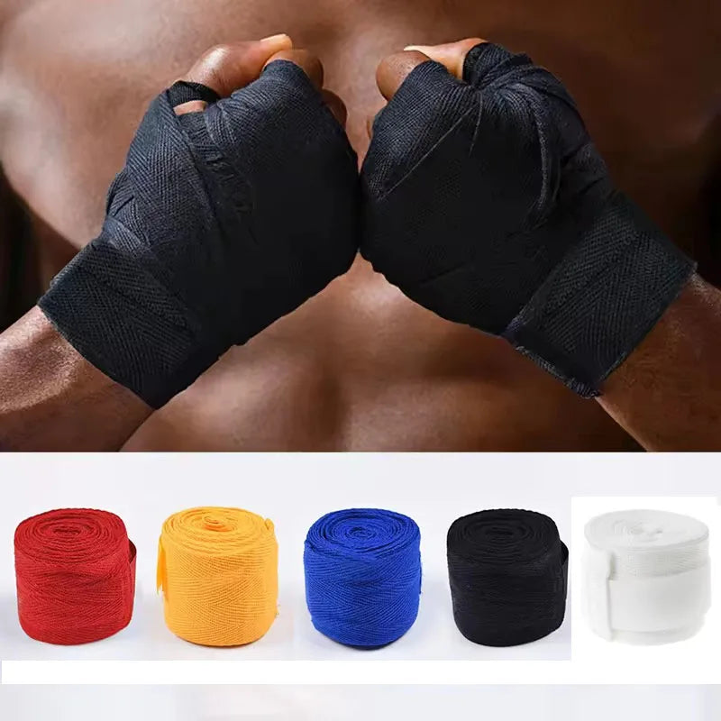 2PCS 1.5/2/3/5M Boxing Training Bandages Cotton Sports Bandages Sanda Kick Boxing Mma Hand Gloves Wraps Belt Boxing Sports Strap 