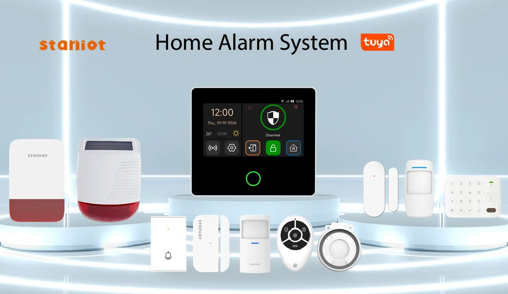 Staniot 4G Smart Home Alarm System WiFi Tuya Wireless Home Security Protection Kit With Door Window Motion Sensor Anti-Theft Alarm System