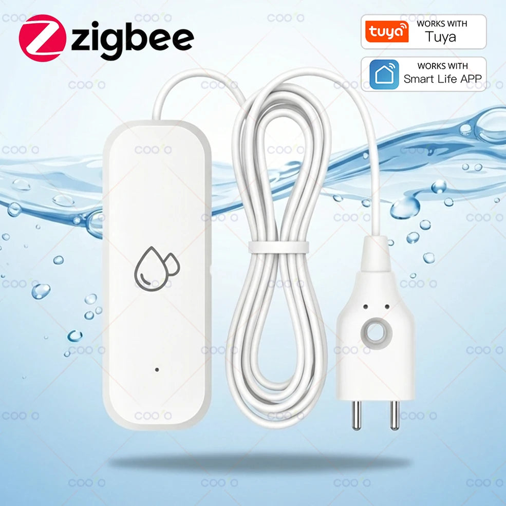 Tuya ZigBee 3.0 Leakage Alarm Detector Water Leak Sensor Overflow Flood App Remote Control Alerts Smart Home Security Protection