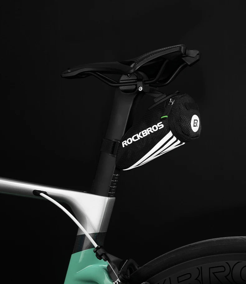 Compact Bike Saddle Bag with Reflective Design & Tool Storage
