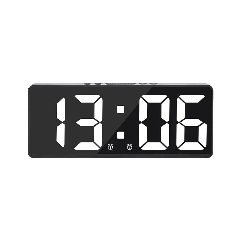 Digital Dual Alarm Clock with Adjustable LED Display