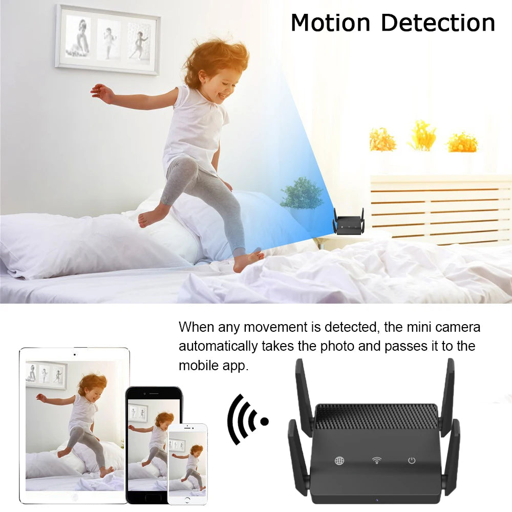 1080P Mini WiFi Camera with 270° Wide Angle & Triple Lens