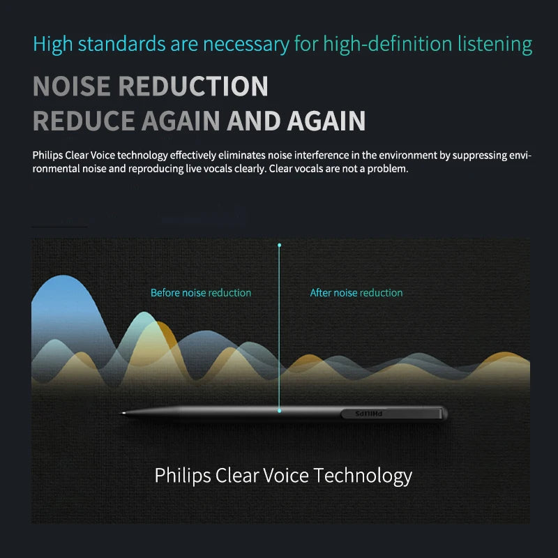 Philips 100% Original Digital Voice Recorder 16GB 64GB Smart Recording Pen Bluetooth VTR5910