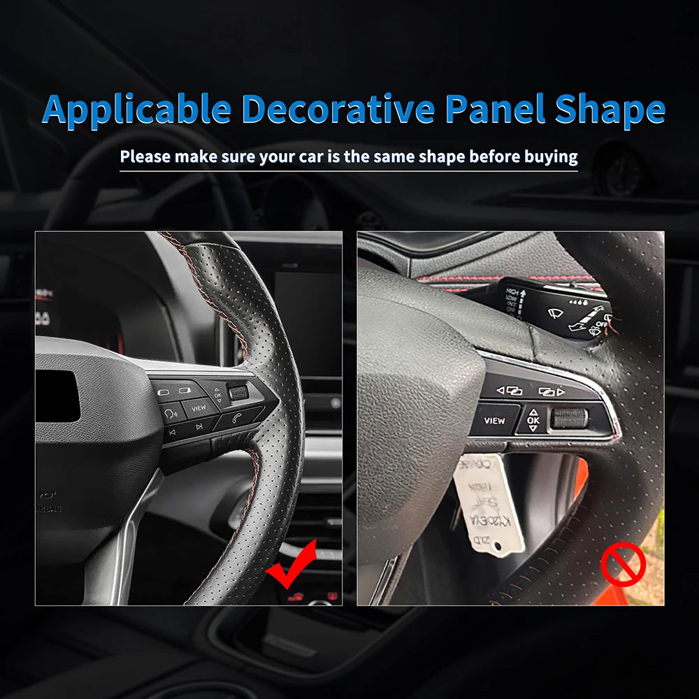 Dry Carbon Fiber Steering Wheel Bottom Trim for Seat and Cupra