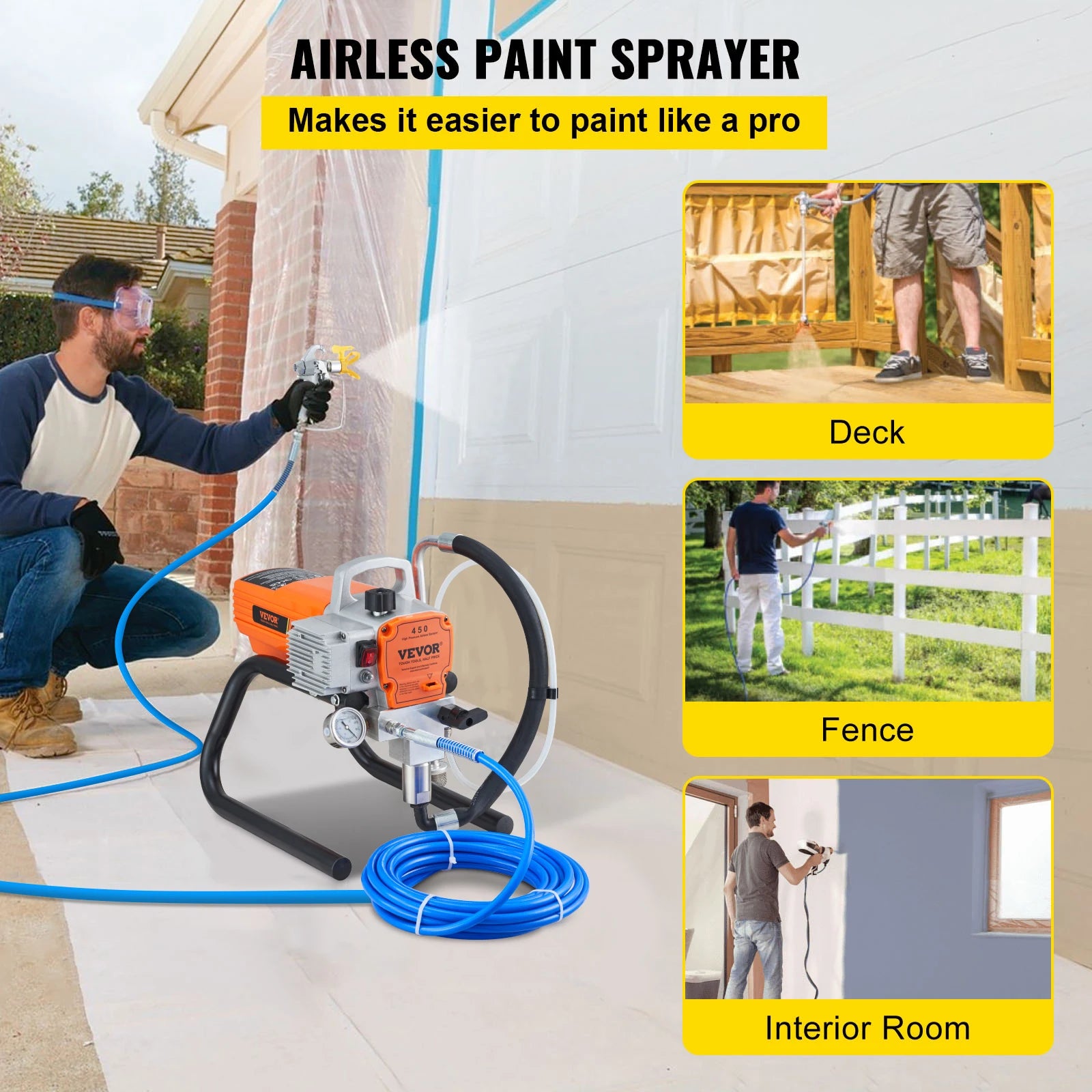 Spruzzatore Professionale per Pittura a Parete Airless 1500W/1800W