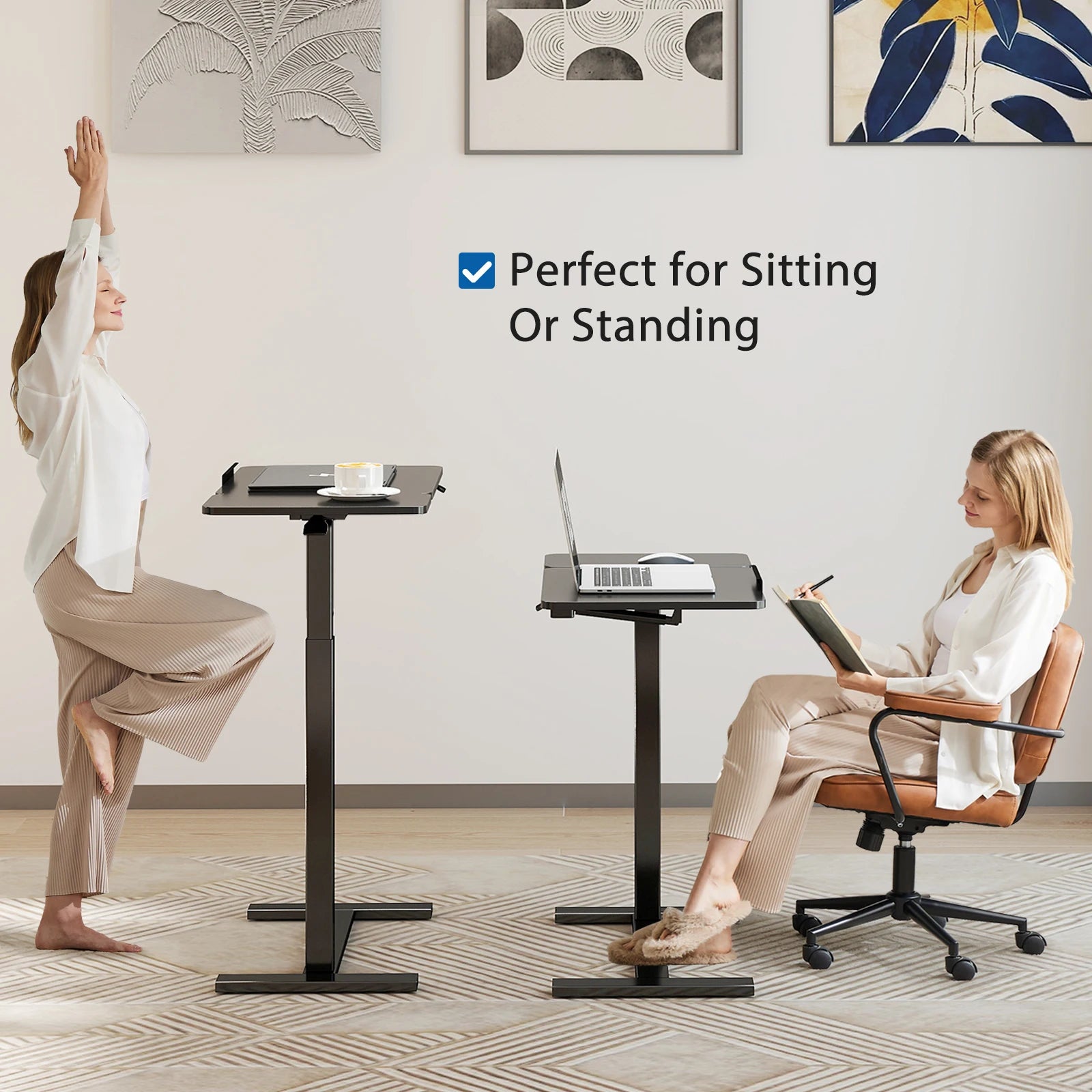 Adjustable Overbed Table with Tilt Top for Bedside Work and Meals