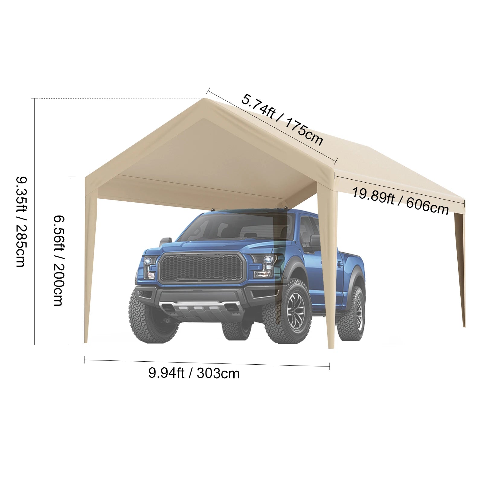 Carport Replacement Canopy Cover Waterproof UV Protected Frame Not Included