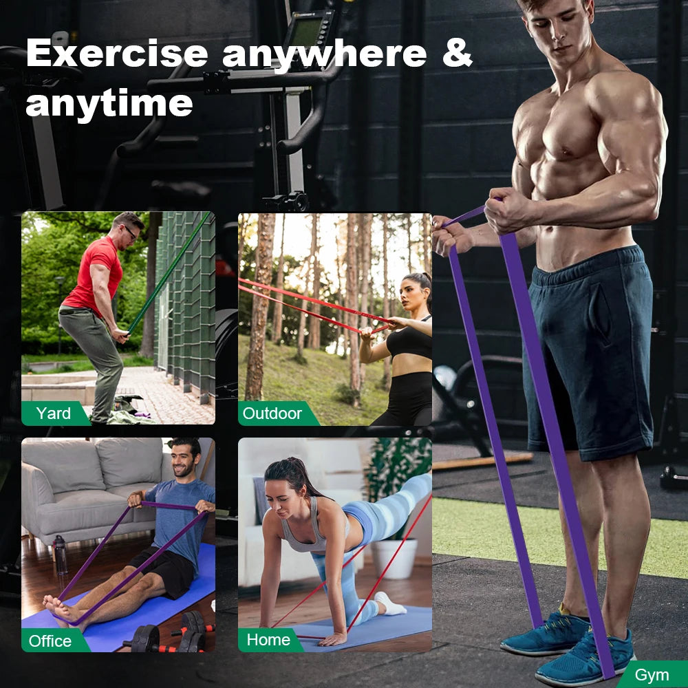 5~120lbs Fitness Resistance Band Boxing Agility Training Workout Gym Equipment Yoga Pilates Accessories Rubber Band Home Gym 