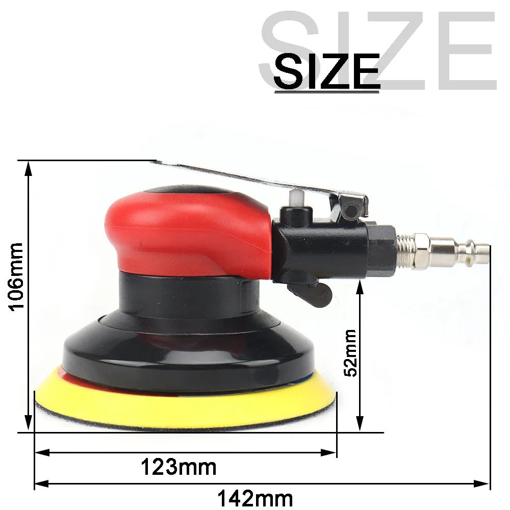 NuoDunco lijadora excéntrica neumática de 5-6 pulgadas, pulidora de aire, 125 mm/150 mm, máquina de desbaste de vacío excéntrico, herramientas neumáticas