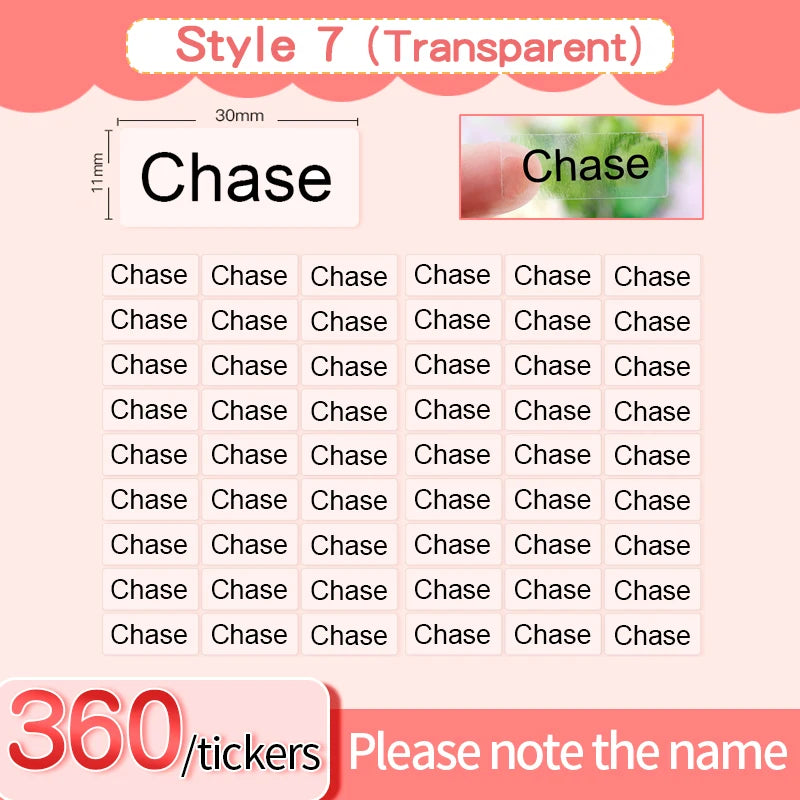 Personalized Name Labels – Style and Pack Options